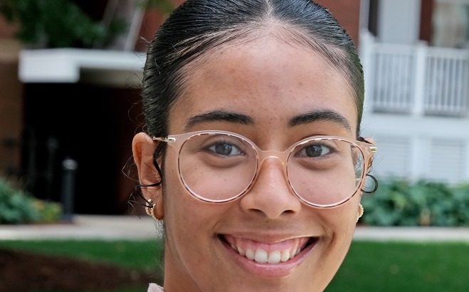 Danibel Peralta CSA outside on quad