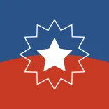 Juneteenth Flag. The flag uses the colors red, white and blue of the American flag. Featured prominently in the center of the flag is a bursting star.