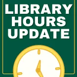 Library Hours Update with clock icon