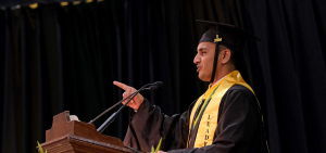 Ali Raza speaks at May 2024 Graduate Commencement