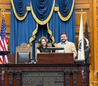 Stephanie Marchetti and Rep Jon Zlotnik at Statehouse in May 2023