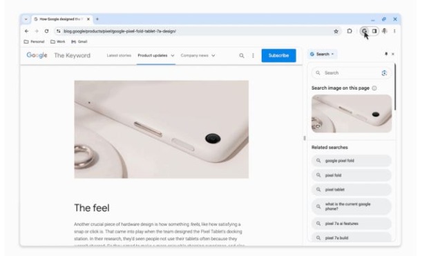 Google browser update screenshot showing computer