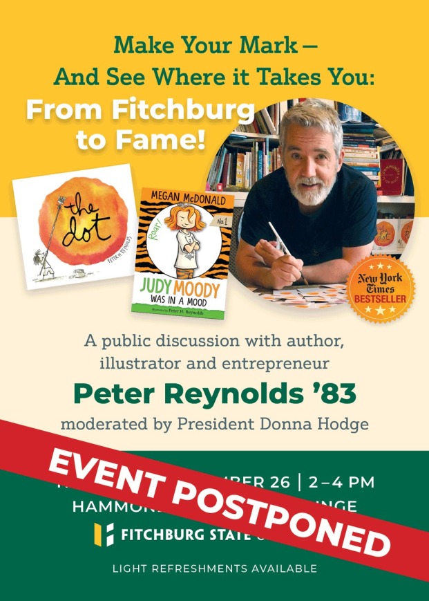 Poster for Peter H Reynolds talk September 2024