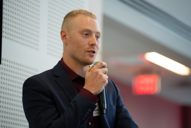 Cameron Stalters '19 speaks at Hall of Fame induction 2024