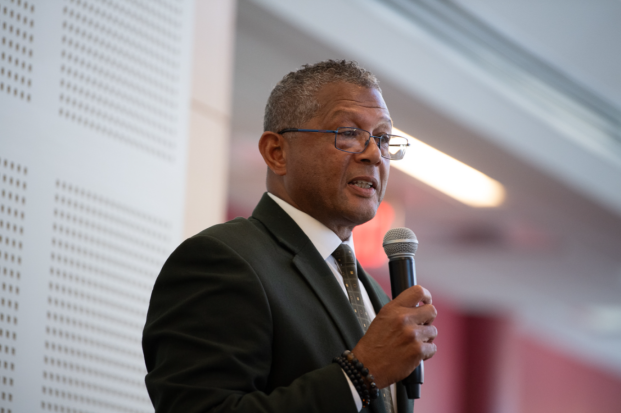 Cyril A Jaundoo III '83 accepts his plaque