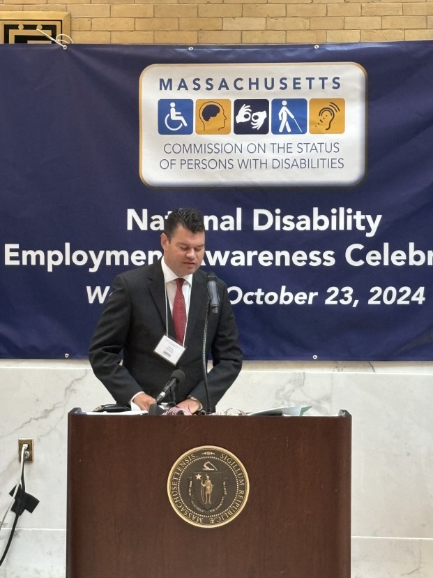 Tim Vernon '06 speaks at Statehouse ceremony in Fall 2024