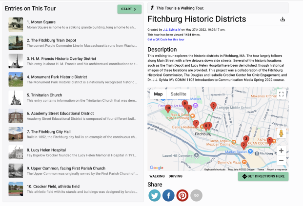 Historic Walking Tour listings and map of Fitchburg Historic Districts