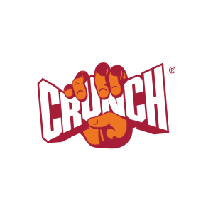 Crunch fitness logo in hand wrapped around it