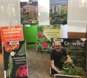 Book covers of gardening books