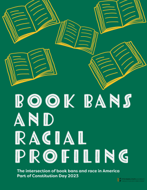 Books bans and racial profiling poster