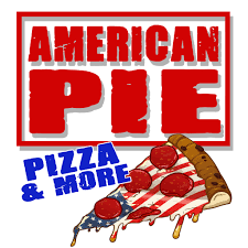 American Pie Pizza and More slice of pepperoni pizza that looks like a flag